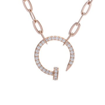 カルティエ ジュストアンクル ネックレス パヴェ ゴールド K18ピンクゴールド PG レディース ジュエリー 【中古】【jewelry】