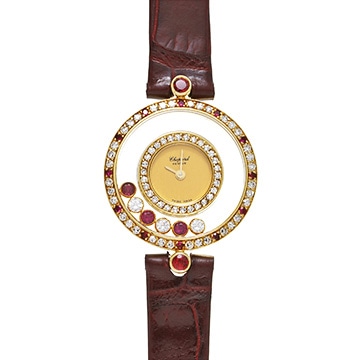 ショパール ハッピーダイヤモンド 20/4191-21 ホワイト/ダイヤモンド レディース 時計 【中古】【wristwatch】