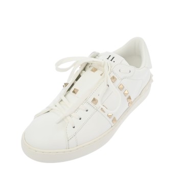 ヴァレンティノ ロックスタッズ #40 ホワイト カーフ メンズ 靴 【中古】【other】
