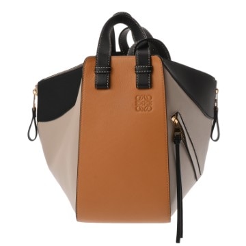 ロエベ ハンモックバック スモール アンバー/ライトオーツ 387.30PS35 ソフトカーフ レディース バッグ 【中古】【bag】