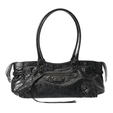 バレンシアガ LE CITY バッグ EAST-WEST ブラック 849704･1000･J23･5224 アリーナラムスキン レディース バッグ 【中古】【bag】