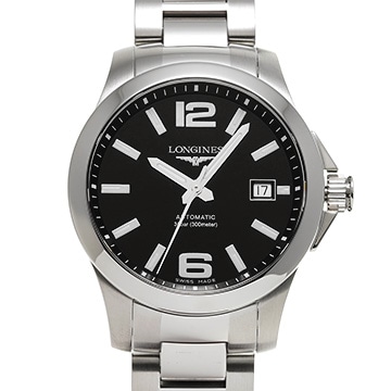 ロンジン コンクエスト L3.776.4.58.6 ブラック メンズ 時計 【中古】【wristwatch】