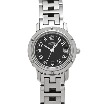 エルメス クリッパー CL4.210 ブラック レディース 時計 【中古】【wristwatch】