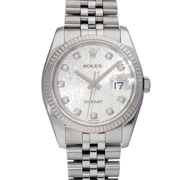 ロレックス デイトジャスト 116234G シルバーコンピュータ/ダイヤモンド メンズ 時計 【中古】【wristwatch】
