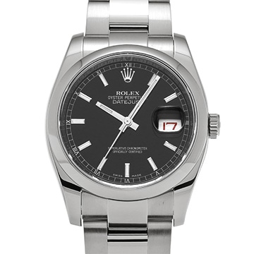 ロレックス デイトジャスト 116200 ブラック メンズ 時計 【中古】【wristwatch】