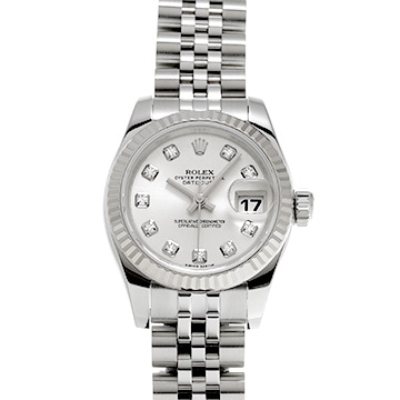 ロレックス デイトジャスト 179174G シルバー/ダイヤモンド レディース 時計 【中古】【wristwatch】