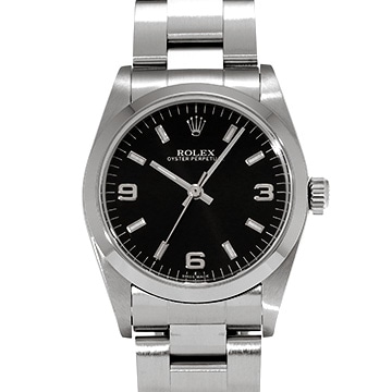 ロレックス オイスターパーペチュアル 77080 ブラック ユニセックス 時計 【中古】【wristwatch】