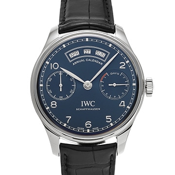 IWC ポルトギーゼ アニュアルカレンダー IW503502 ブルー メンズ 時計 【中古】【wristwatch】