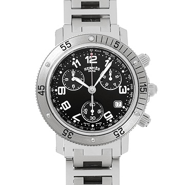 エルメス クリッパー ダイバー クロノグラフ CL2.910 ブラック メンズ 時計 【中古】【wristwatch】