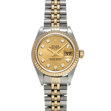 ロレックス デイトジャスト 79173G シャンパン/ダイヤモンド レディース 時計 【中古】【wristwatch】