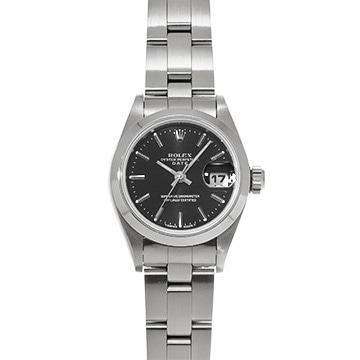 ロレックス オイスターパーペチュアル デイト 69160 ブラック レディース 時計 【中古】【wristwatch】