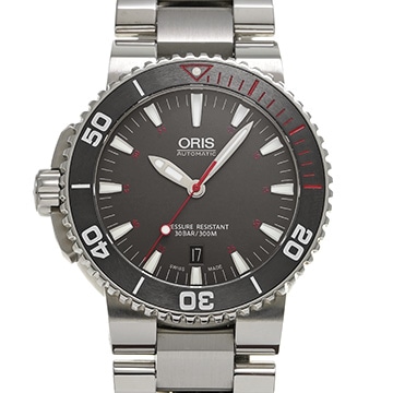 オリス アクイス デイト 01 733 7653 4183 グレー メンズ 時計 【中古】【wristwatch】