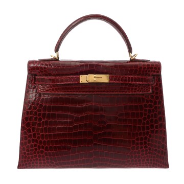 エルメス ケリー 32 外縫い ルージュヴィフ ポロサスリセ レディース バッグ 【中古】【bag】