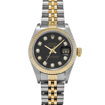 ロレックス デイトジャスト 79173G ブラック/ダイヤモンド レディース 時計 【中古】【wristwatch】