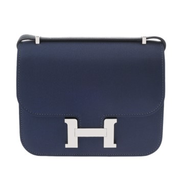 エルメス コンスタンス3 18 ミロワール ブルーマリン/ブルーニュイ シルク レディース バッグ 【中古】【bag】