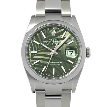 ロレックス デイトジャスト 36 126200 オリーブグリーン パームモチーフ メンズ 時計 【中古】【wristwatch】