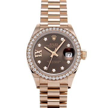 ロレックス レディ デイトジャスト 279135RBR チョコレートブラウン/ダイヤモンド レディース 時計 【中古】【wristwatch】