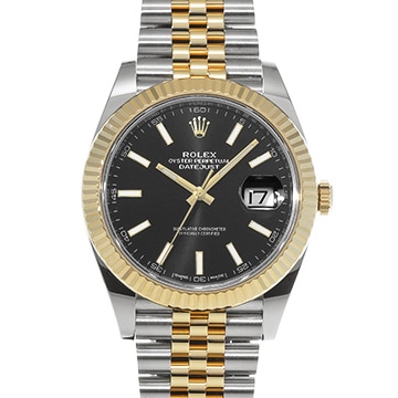 ロレックス デイトジャスト 41 126333 ブライトブラック メンズ 時計 【中古】【wristwatch】