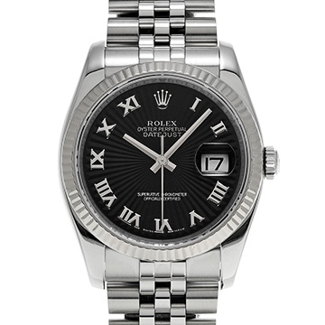 ロレックス デイトジャスト 116234 ブラックサンビーム メンズ 時計 【中古】【wristwatch】