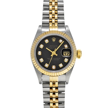 ロレックス デイトジャスト 79173G ブラック/ダイヤモンド レディース 時計 【中古】【wristwatch】