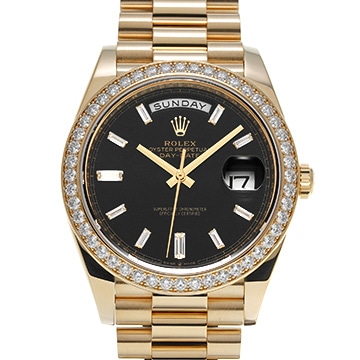 ロレックス デイデイト 40 228348RBR ブライトブラック/ダイヤモンド メンズ 時計 【中古】【wristwatch】