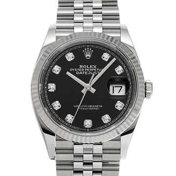 ロレックス デイトジャスト 36 126234G ブライトブラック/ダイヤモンド メンズ 時計 【新品】【wristwatch】