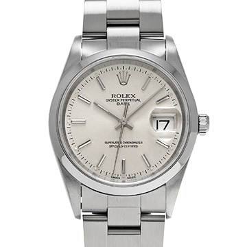 ロレックス オイスターパーペチュアル デイト 15200 シルバー メンズ 時計 【中古】【wristwatch】
