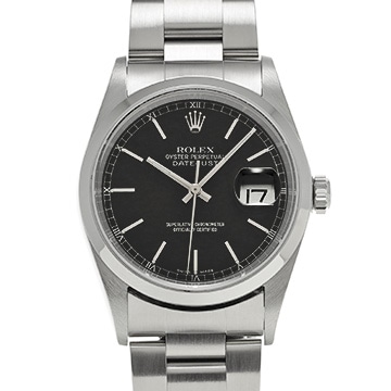 ロレックス デイトジャスト 16200 ブラック メンズ 時計 【中古】【wristwatch】