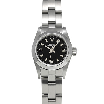 ロレックス オイスターパーペチュアル 67180 ブラック レディース 時計 【中古】【wristwatch】