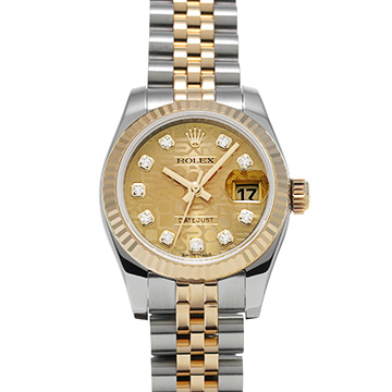 ロレックス デイトジャスト 179173G シャンパンコンピュータ/ダイヤモンド レディース 時計 【中古】【wristwatch】