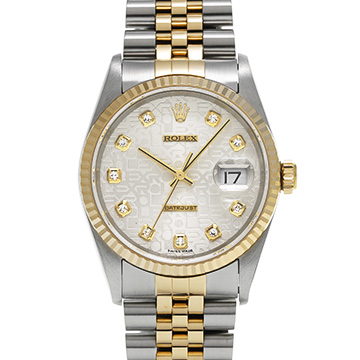 ロレックス デイトジャスト 16233G シルバーコンピュータ/ダイヤモンド メンズ 時計 【中古】【wristwatch】
