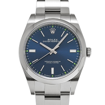 ロレックス オイスターパーペチュアル 39 114300 ブルー メンズ 時計 【中古】【wristwatch】