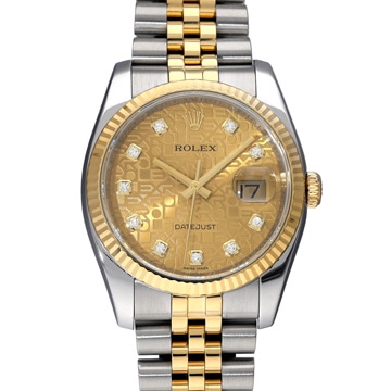 ロレックス デイトジャスト 36 116233G シャンパンコンピュータ/ダイヤモンド メンズ 時計 【中古】【wristwatch】