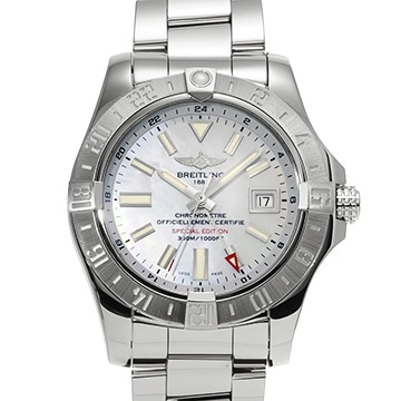ブライトリング アベンジャー II GMT マザーオブパール A3239011/A809 ホワイトシェル メンズ 時計 【中古】【wristwatch】