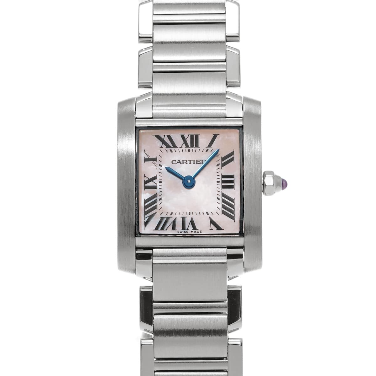 カルティエ タンク フランセーズ SM W51028Q3 ピンクシェル レディース 時計 【中古】【wristwatch】