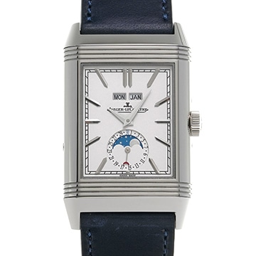 ジャガー ルクルト レベルソ トリビュート デュオカレンダー Q3918420 シルバー/ブルー メンズ 時計 【中古】【wristwatch】