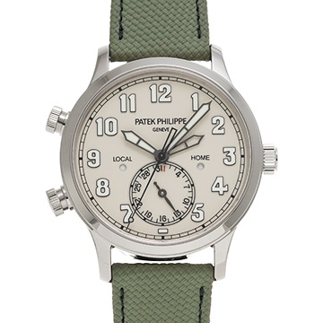 パテック フィリップ カラトラバ パイロット トラベルタイム 5524G-010 アイボリーラッカー メンズ 時計 【中古】【wristwatch】