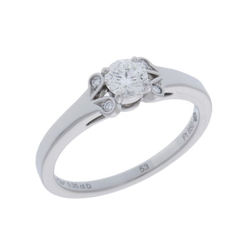 カルティエ バレリーナ リング #53 シルバー CRN4198153 Pt950プラチナ レディース ジュエリー 【中古】【jewelry】