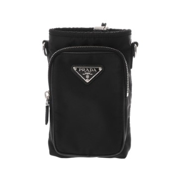 プラダ スマートフォンケース Re-Nylon ブラック 2ZH155 レザー/ナイロン レディース バッグ 【中古】【bag】