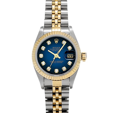 ロレックス デイトジャスト 79173G ブルー・グラデーション/ダイヤモンド レディース 時計 【中古】【wristwatch】