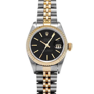 ロレックス デイトジャスト 69173 ブラックタペストリー レディース 時計 【中古】【wristwatch】