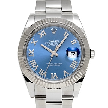 ロレックス デイトジャスト 41 126334 アズーロブルー メンズ 時計 【中古】【wristwatch】