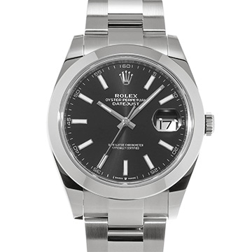 ロレックス デイトジャスト 41 126300 ブラック メンズ 時計 【中古】【wristwatch】
