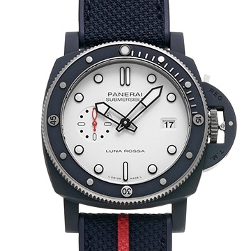 パネライ サブマーシブル クアランタ クアトロ ルナ・ロッサ PAM01543 ホワイト メンズ 時計 【中古】【wristwatch】