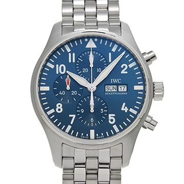 IWC パイロットウォッチ クロノグラフ プティ・プランス IW377717 ブルー メンズ 時計 【中古】【wristwatch】