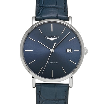 ロンジン エレガント コレクション L4.910.4.92.2 ブルー メンズ 時計 【中古】【wristwatch】