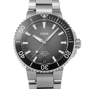 オリス アクイス デイト キャリバー 400 01 400 7769 4154-07 8 22 09PEB グレー メンズ 時計 【中古】【wristwatch】