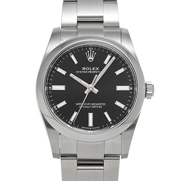 ロレックス オイスターパーペチュアル 34 124200 ブラック ユニセックス 時計 【中古】【wristwatch】