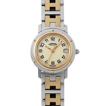 エルメス クリッパー CL4.220 アイボリー レディース 時計 【中古】【wristwatch】