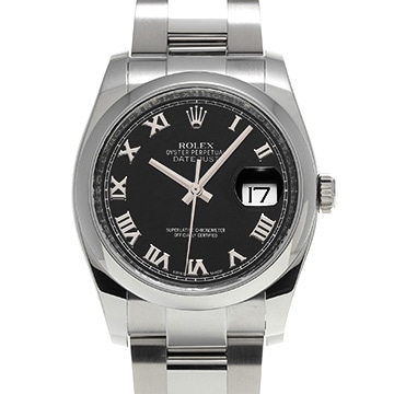 ロレックス デイトジャスト 116200 ブラック メンズ 時計 【中古】【wristwatch】